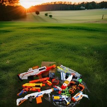 Nerf Gun Lot 14 Nerf Guns + Accessories ,Parts &amp;Darts Adventure Force Nerf Elite - $196.35