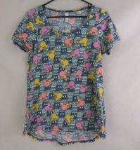 LuLaRoe Disney Shirt Colorful With 3D Style Mickey Mouse Head Design Size Small - £7.74 GBP