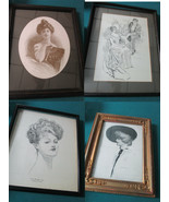 FRAMED LITHOGRAPH ART GIBSON, HAMILTON KING, LOUISE HEUSLIS, CHARLES A. ... - $86.43 CAD