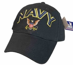 U.S Navy Hat Embroidered Baseball Ball Cap Eagle Crest Blue One Size New - £12.48 GBP