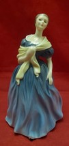 Royal Doulton Adrienne 7.5” Porcelain Figurine 1963 H.2304 Blue Dress - $24.87