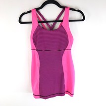 Lululemon Energy Tank Hyper Stripe Raspberry Glo Light Plum Pink Purple 4 - $19.24