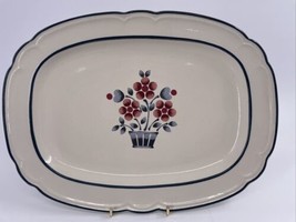 Hearthside Brambleberry Cumberland 12&quot; Oval Serving Platter Mauve Blue Flowers  - £22.70 GBP