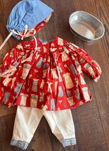 Clothes Handmade Outfit Dress Bonnet 18" American Girl Dolls Laundry Day - $18.04