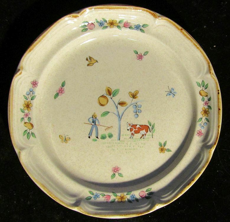 International HEARTLAND 7 3/4 Inch Salad Plate Sy-7774 Brown Cow - $4.94