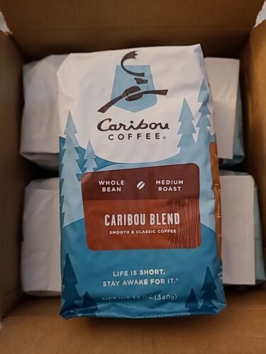 8 Caribou Coffee Caribou Blend Medium Roast Whole Bean Coffee 12 oz (CB18) - £56.18 GBP