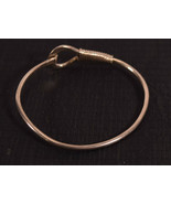 Mexico Sterling Silver Large Hook Loop Bangle Bracelet Vintage - £77.68 GBP