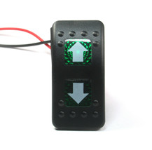 MOMENTARY Lighted Green Rocker Switch (ON)OFF(ON) UP DOWN Arrows DPDT 20... - $12.75