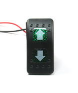 MOMENTARY Lighted Green Rocker Switch (ON)OFF(ON) UP DOWN Arrows DPDT 20... - $17.49 CAD