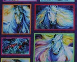 24&quot; X 44&quot; Panel Painted Horses Wild Horses Magical Cotton Fabric Panel D... - £7.20 GBP