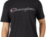 Champion Men&#39;s MVP Script Logo Short-Sleeve Crewneck T-Shirt - Black-Small - £13.58 GBP