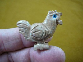 (Y-CHI-HE-17) tan HEN chicken carving SOAPSTONE TAN stone figurine love ... - $8.59
