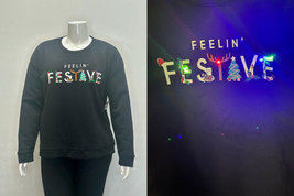 George Plus Unisex Christmas Led Light-Up Pullover Sweater 4X Black NWT - £16.17 GBP