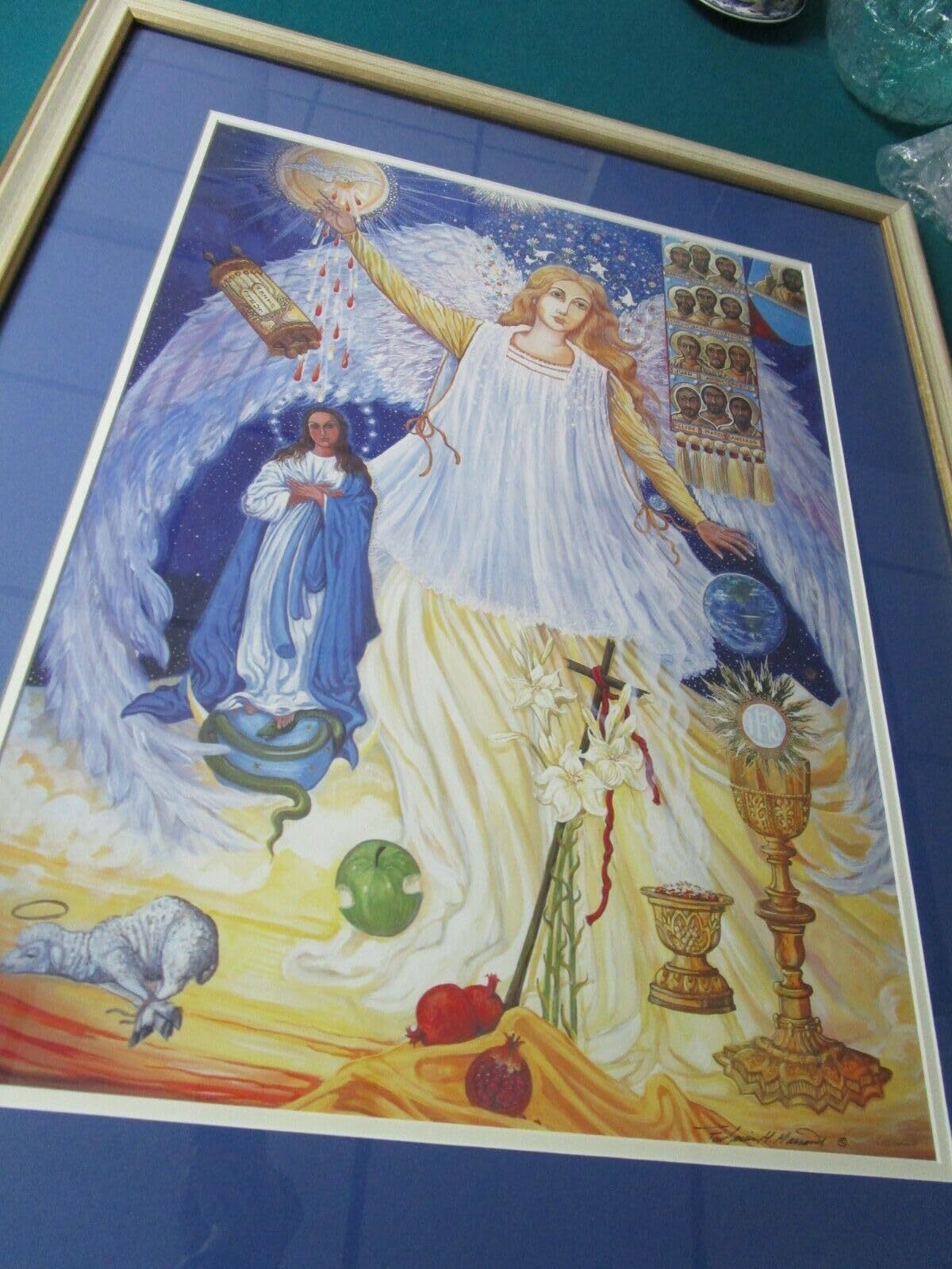 Father Louis M. MASSANET Original RELIGIUS Catholic Paintings Madonna Pi... - $245.97