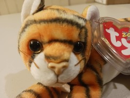 Ty Beanie Babies India The Orange, Black And White Tiger Kitty Cat - $16.95