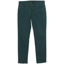 EILEEN FISHER Green Garment Dyed Cotton Stretch Denim Skinny Ankle Jeans 4P - £63.00 GBP