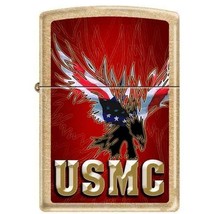 Zippo Lighter - USMC Eagle Gold Dust Finish - 852903 - $35.96