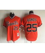 SF Giants #25 Barry Bonds Jersey Old Style Uniform Orange - $38.69