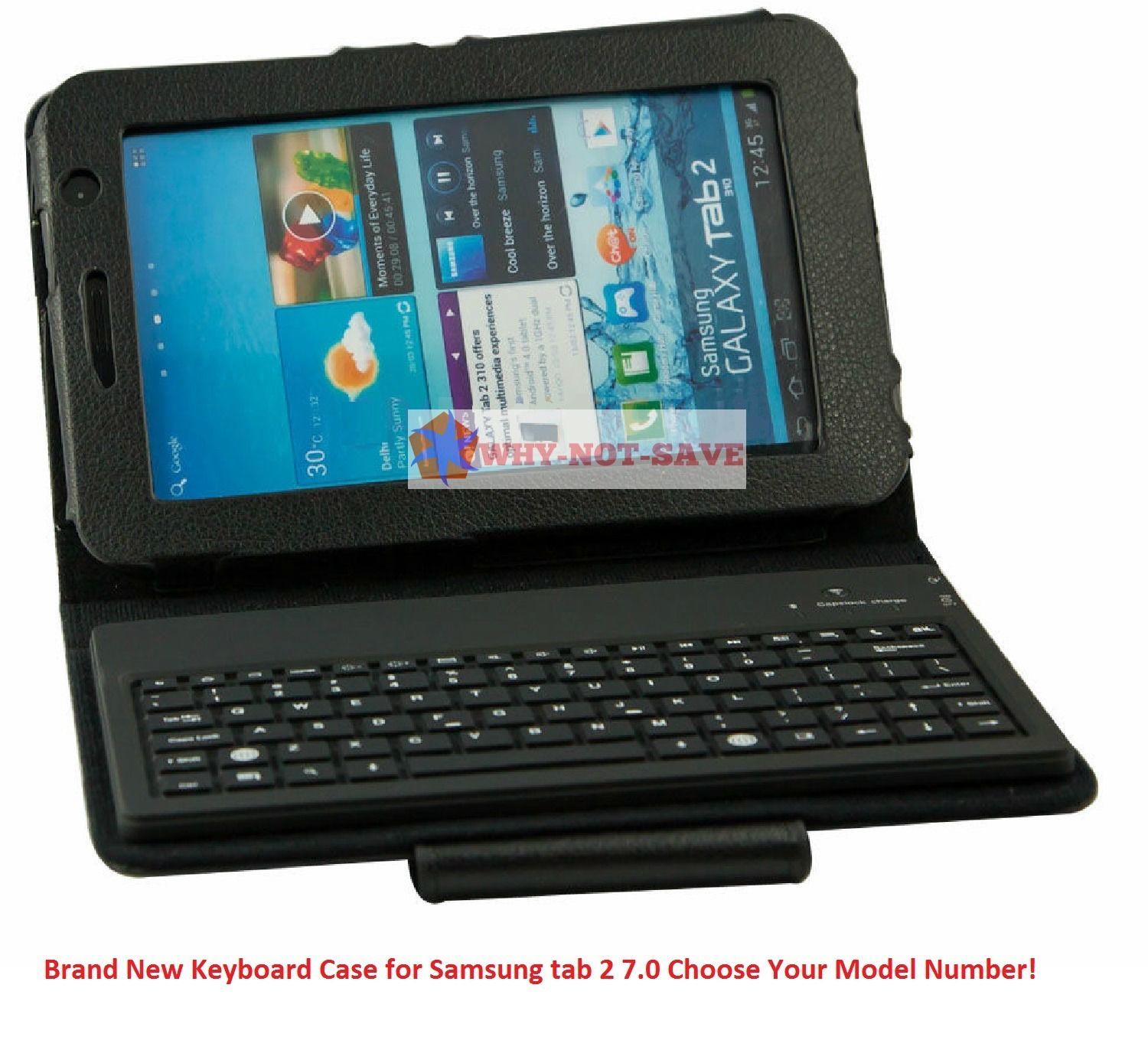 Leather Case with Bluetooth cordless keyboard stand for Samsung Galaxy Tab 2 7.0 - £61.22 GBP