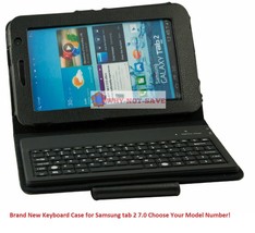 Leather Case with Bluetooth cordless keyboard stand for Samsung Galaxy T... - £60.05 GBP