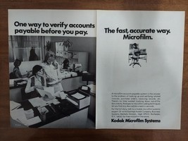 Kodak 1970 Vintage Print Ad Microfilm Systems Chaotic Office 2 Page Ad - $8.90