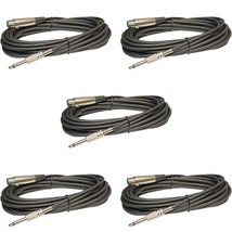 5Pack 10 Ft Foot 1/4 Mono Male Plug To 3Pin Xlr Female Mic Microphone Ca... - £46.40 GBP