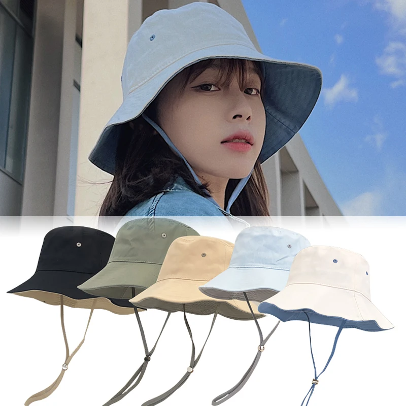Outdoor Multifunctional Sun Hats Summer Anti-UV Large Brim Clash Color - £12.27 GBP