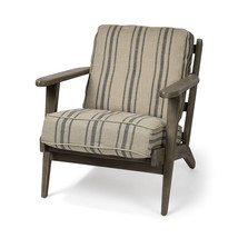 31&quot; Beige and Gray And Brown Fabric Striped Lounge Chair - $20,465.91 MXN