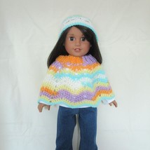Crocheted Poncho and hat made for 18 inch dolls and similar - $14.50