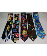 Necktie Lot Of 5 Cartoon Looney Tunes Disney Spam Excellent Condition - €42,95 EUR