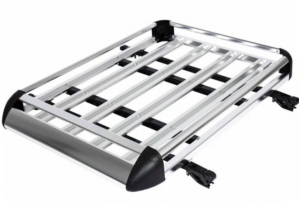 Large Silver Aluminium Roof Rack Basket Tray Luggage Cargo Carrier with ... - $161.97