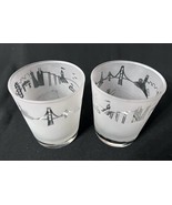 Rare Libbey Frosted Cocktail Glasses San Fransisco Skyline Cocktail Glas... - £19.76 GBP