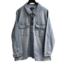 Jones &amp; Co Shacket Womens 3X Faded Denim Button Down Shirt Western Workwear - $39.40