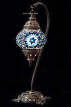 Mosaic Table Lamp,Lamp Shade,Turkish Lamp,Moroccan Lamp,Swan Neck - £55.32 GBP
