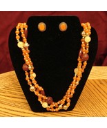 Avon Spice Colored Torsade Beads Necklace Stud Earrings Gift Set Nickel ... - $657.63 MXN