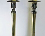 Matching Pair of Chapman 40&quot; Brass Candlestick Buffet Lamps Hollywood Re... - $767.25
