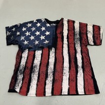 DOM American Flag graphics Mens Black T-shirt Size 2XL AOP Style - £13.30 GBP