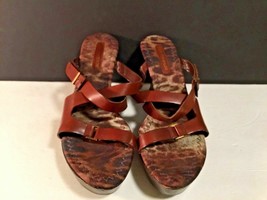 Enzo Angiolini Womens Sz 9 M 3.5 Heels Shoes Wedge Slide Sandals  - £17.85 GBP