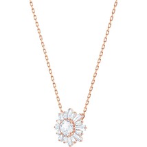 Authentic Swarovski Sunshine White Crystal Flower Pendant in Rose Gold - £94.46 GBP