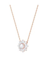 Authentic Swarovski Sunshine White Crystal Flower Pendant in Rose Gold - $117.81
