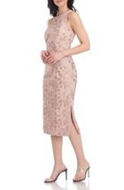 JS Collections Lucia Embroidered Sleeveless Dress in Latte Size 6 - £50.60 GBP