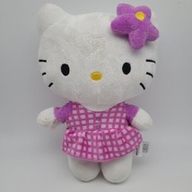 FIESTA SANRIO HELLO KITTY 12&quot; PLUSH PURPLE CHECKER DRESS - £26.90 GBP