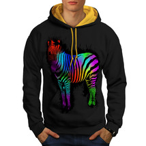 Wellcoda Wild Rainbow Animal Color Mens Contrast Hoodie - $44.27