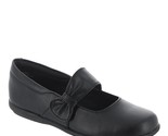 Rachel Shoes Girl&#39;s Debra Black Leather Mary Jane Flat Dress Shoes Size 4 - £14.23 GBP