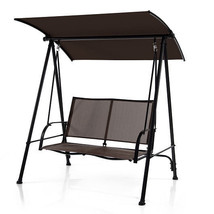 2-Seat Outdoor Canopy Swing with Comfortable Fabric Seat and Heavy-duty Metal Fr - €235,40 EUR