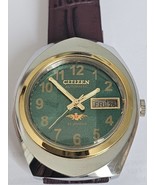 Retro Citizen Automatic 21 Jewels – Green Dial – Chess-Style Day-Date – ... - $230.66 CAD