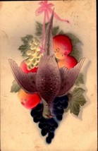 Heavily Embossed POSTCARD- Pheasant On A Spray Of Fruits - C.T. Co. Card Bkc - £3.86 GBP