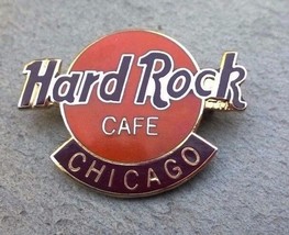 CHICAGO Illinois Orange Logo Hard Rock Cafe HRC Lapel Souvenir Hat PIN - $8.99