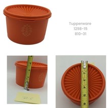Vintage TUPPERWARE Storage 1298-15 Orange Servalier Canister Starburst L... - $12.72