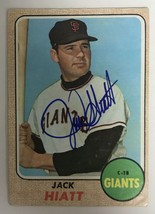 Jack Hiatt Signed Autographed 1968 Topps Baseball Card - San Francisco Giants - £11.95 GBP